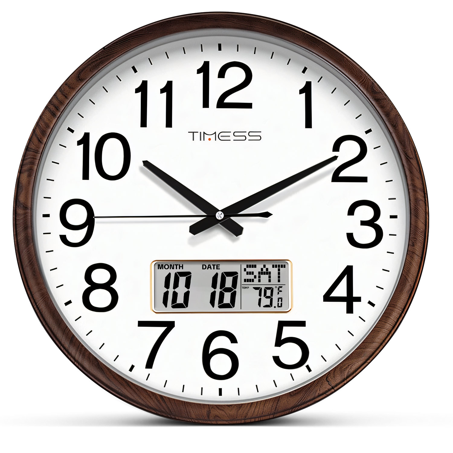 Resin Art Wall Clock - TIMESS 13-inch Wood Grain Wall Clock,