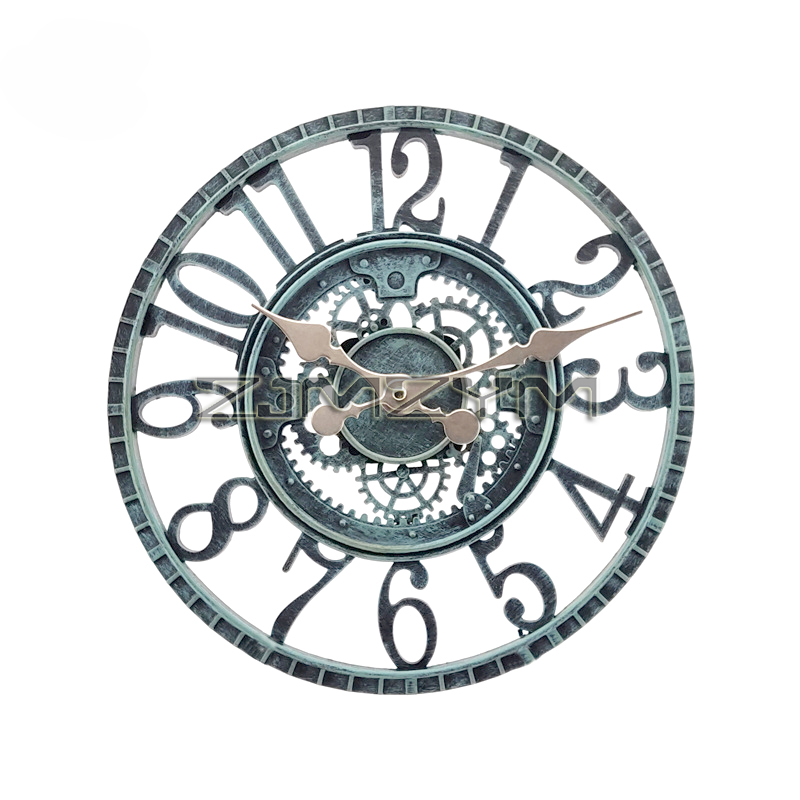 Resin Art Wall Clock - 12 Inch Indoor/Outdoor Retro Waterproof Wall