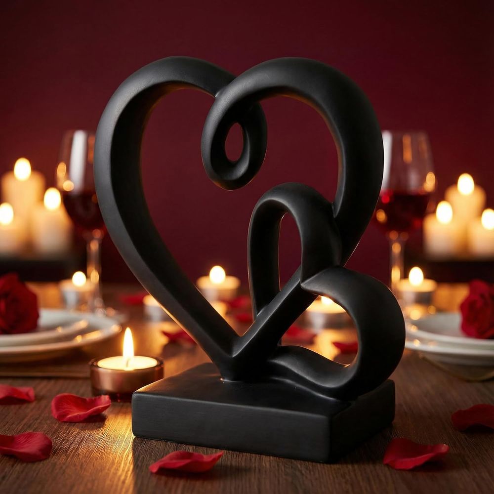 Resin Art With Wood - Wedding Anniversary Gifts - Two Hearts