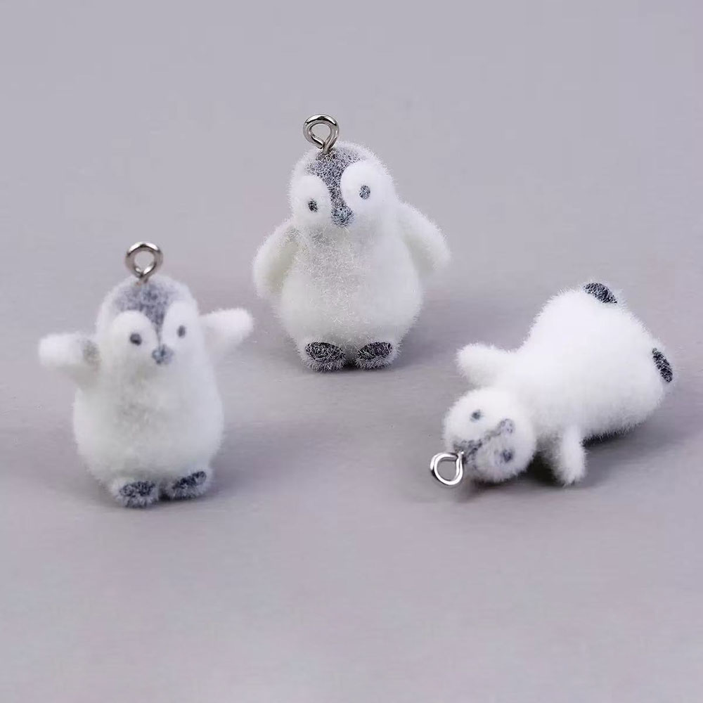 Resin Art Jewelry Kit - 5pcs Flocking Small Penguin Resin Charms
