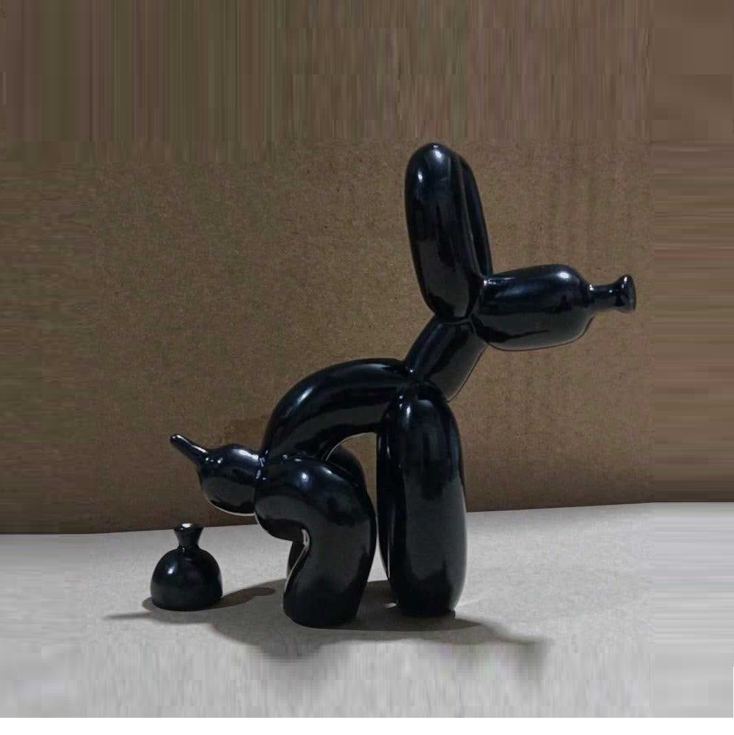 Modern Art Squat Balloon Dog A - đánh giá và giá Resin Art With Wood