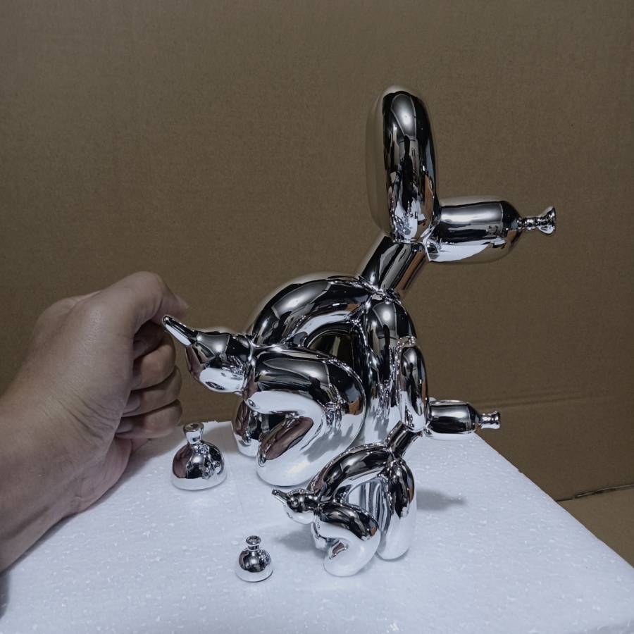 Modern Art Squat Balloon Dog A - đánh giá và giá Resin Art With Wood
