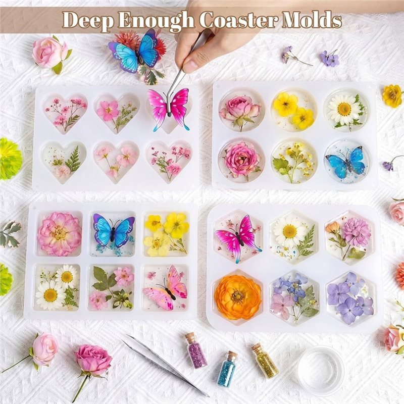 FYBL-Resin Molds 4 Inch Round  - đánh giá và giá Coaster Mold Square