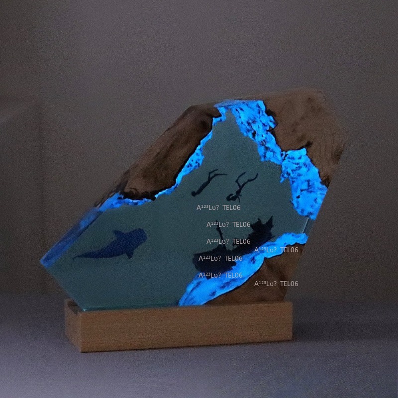 Wood Resin Night Light Ocean A - đánh giá và giá Resin Art With Wood