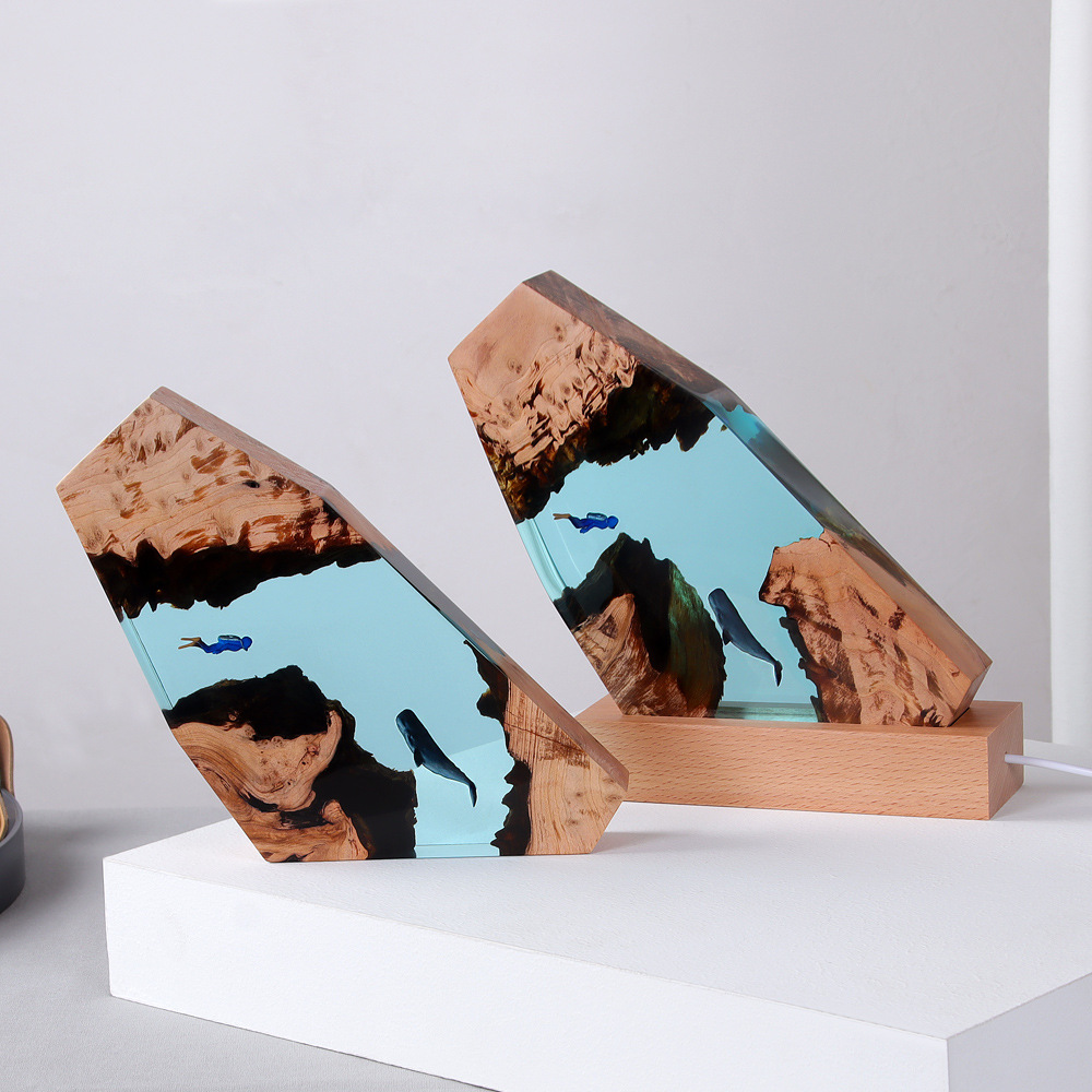 New Underwater Cave Whale Dive - đánh giá và giá Resin Art With Wood