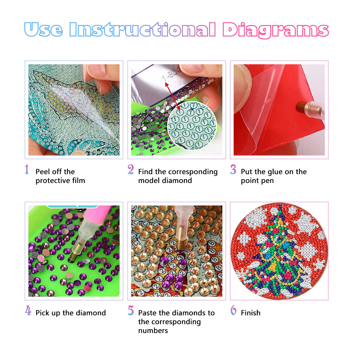 GATYZTORY 6pcs/Set DIY Diamond - đánh giá và giá Resin Art With Wood