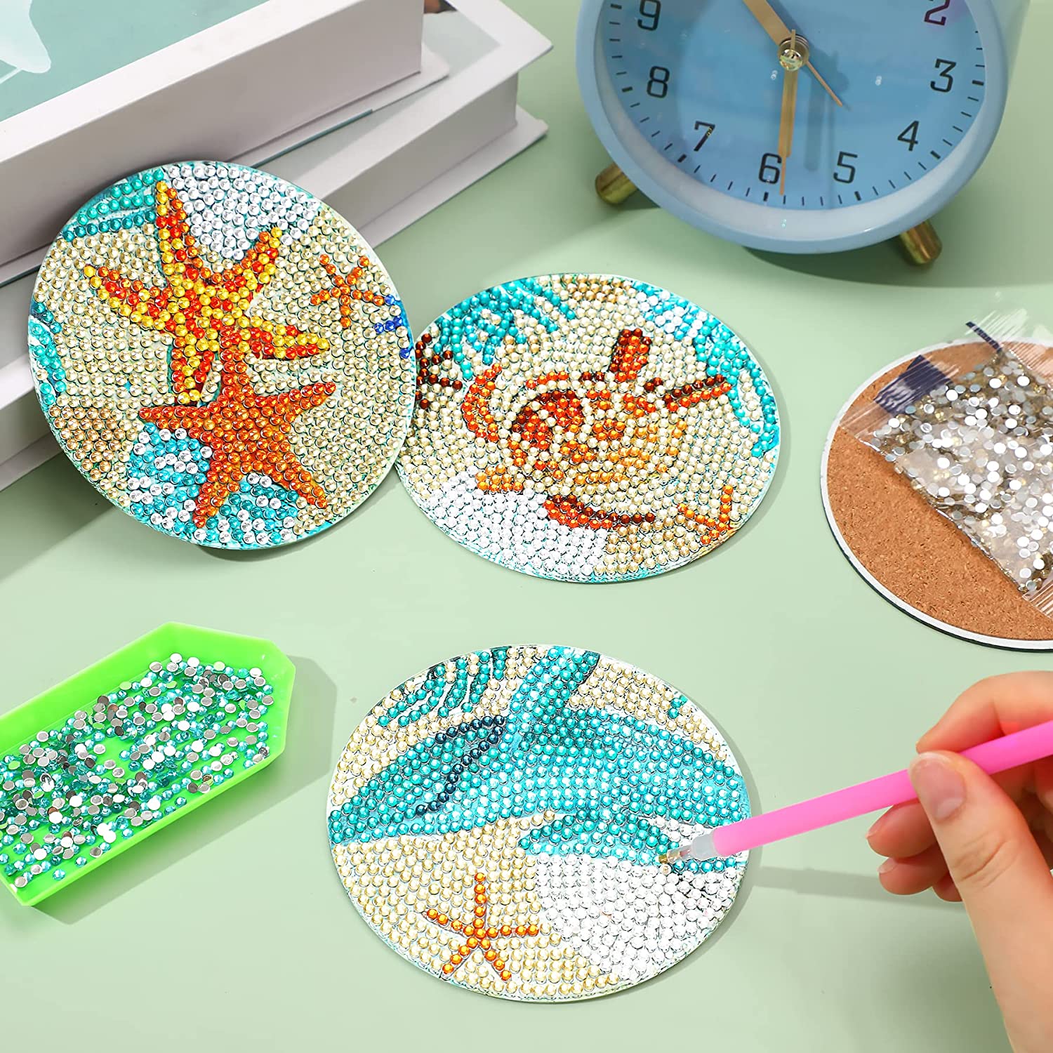 8pcs/Set DIY Diamond Painting  - đánh giá và giá Resin Art With Wood
