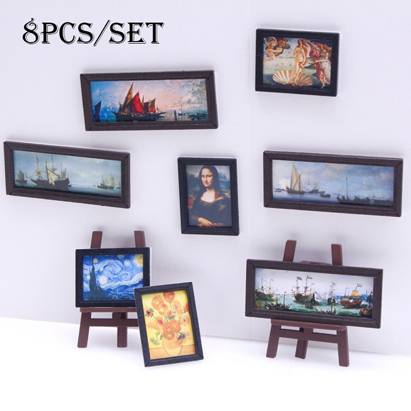 8Pcs 1:12 Dollhouse Vintage Oi - đánh giá và giá Resin Art With Wood