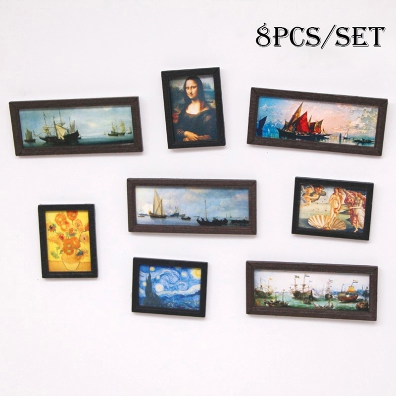 8Pcs 1:12 Dollhouse Vintage Oi - đánh giá và giá Resin Art With Wood