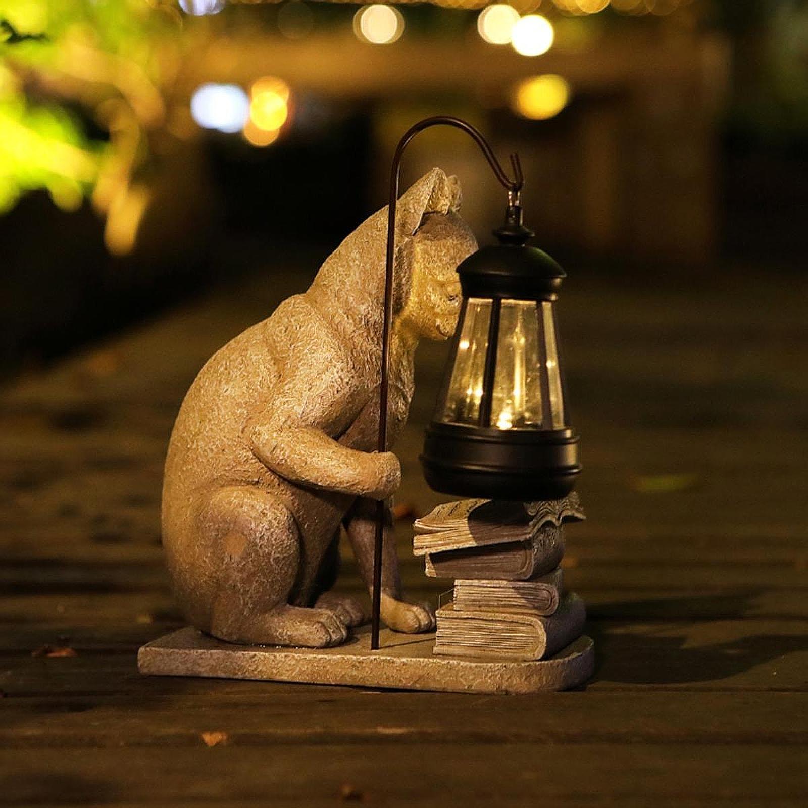 Cat Solar Garden Mini Statue S - đánh giá và giá Resin Art Light