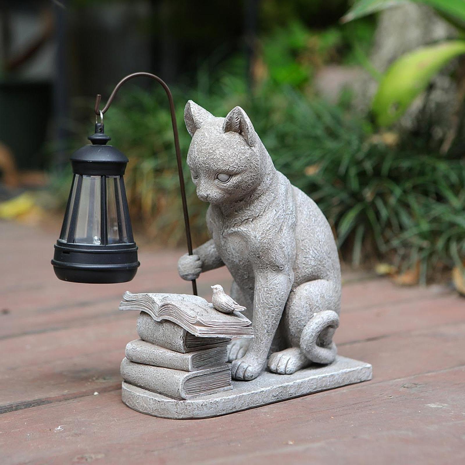 Cat Solar Garden Mini Statue S - đánh giá và giá Resin Art Light