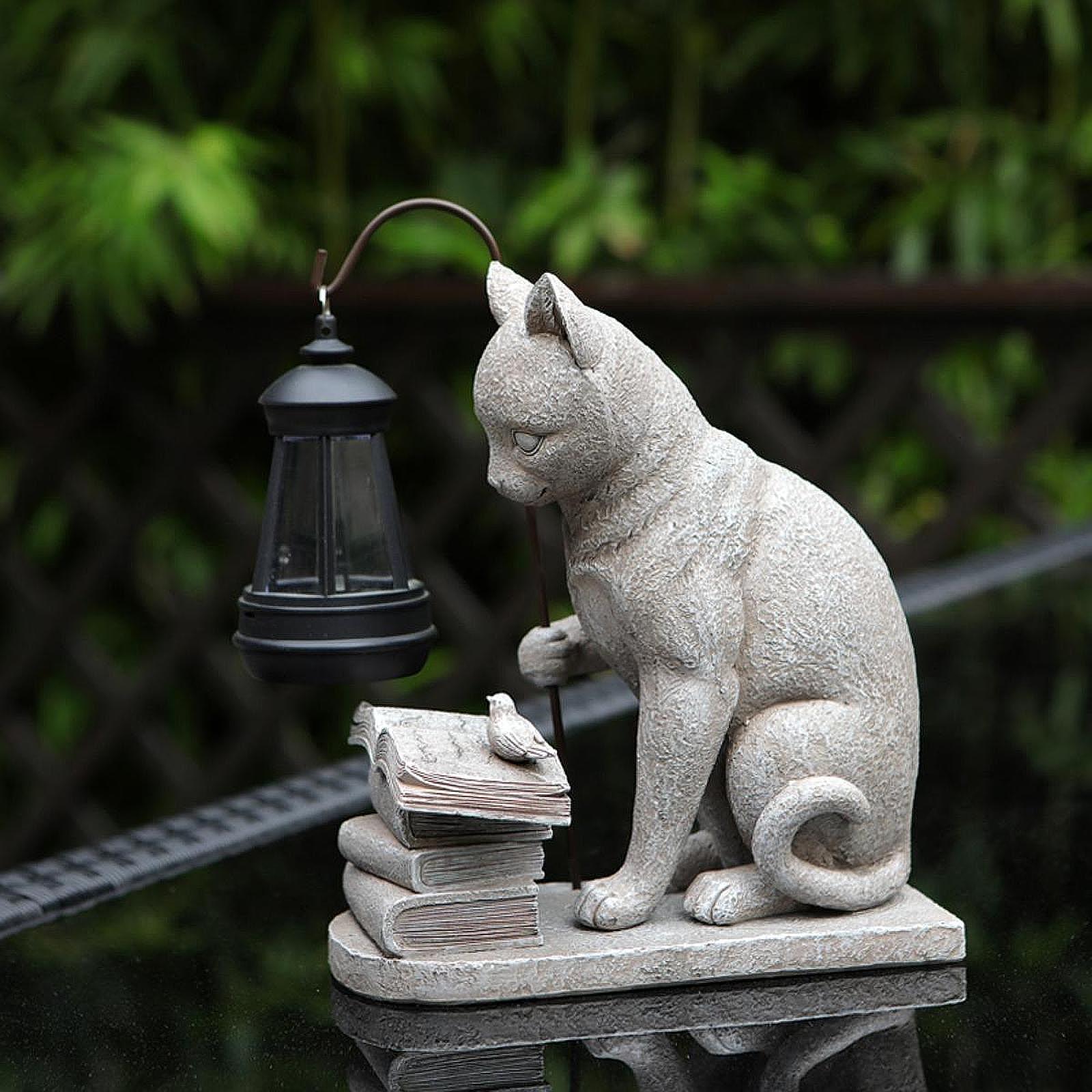Cat Solar Garden Mini Statue S - đánh giá và giá Resin Art Light