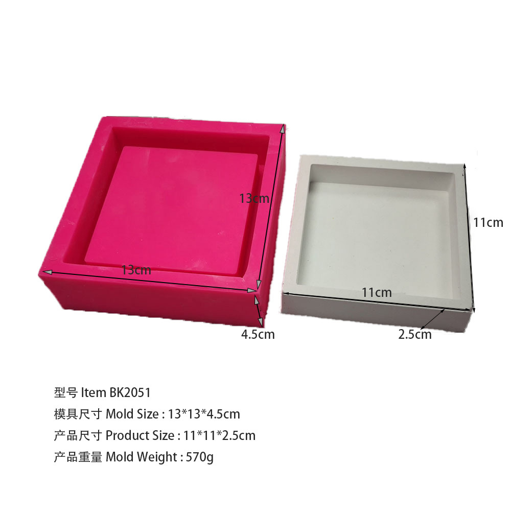 Large Square Tray Molds Thick  - đánh giá và giá Coaster Mold Square