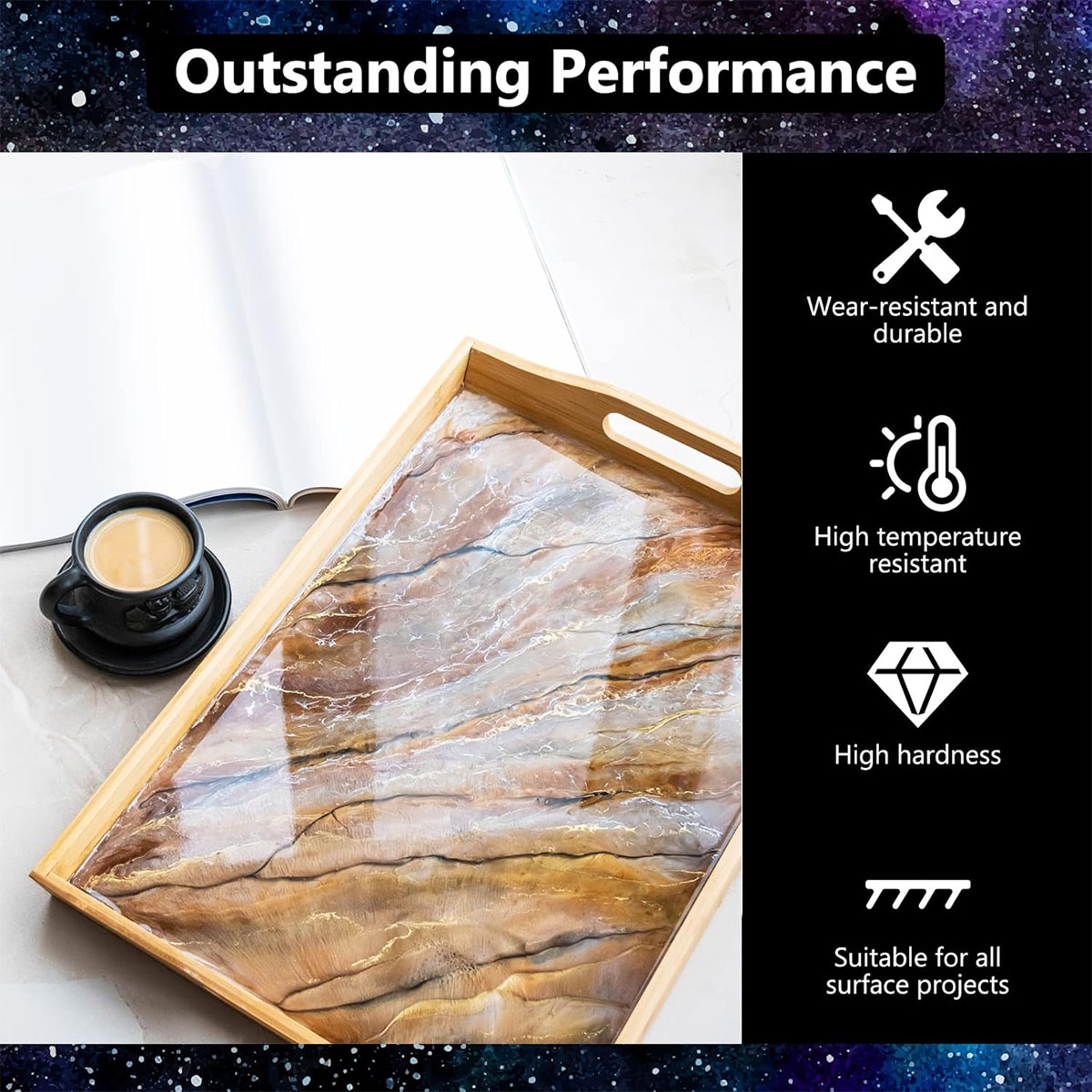 1000ml Crystal Clear Epoxy Res - đánh giá và giá Resin Art With Wood